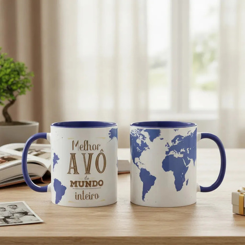 Caneca Presente Dia dos Avós para Melhor Avô do Mundo - Família (Avô)
