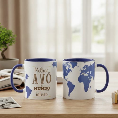 Caneca Presente Dia dos Avós para Melhor Avô do Mundo - Família (Avô)