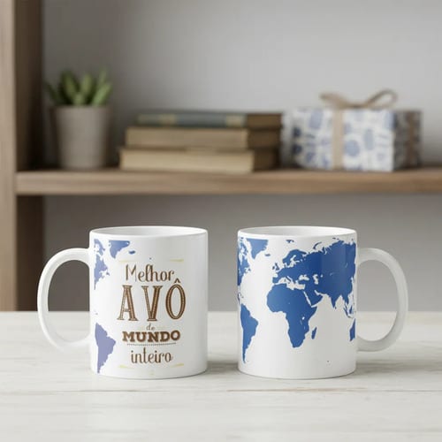 Caneca Presente Para Melhor Avô do Mundo Inteiro - Família (Avô)