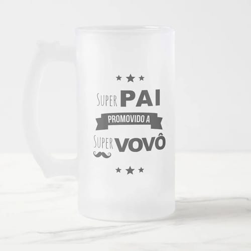 Copo de Chopp Pai Promovido a Super Vovô Pronta Entrega
