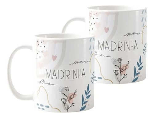 Caneca Presente Para Madrinha Batizado Crisma Casamento Branco Kit 2 Madrinhas Caneca Presente Para Madrinha Batizado Crisma Casamento Branco Kit 2 Madrinhas