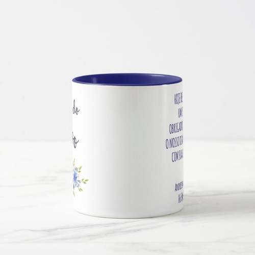 Caneca Lembrança Mãe do Noivo Recordação Casamento Azul