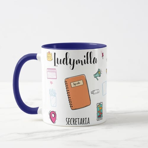 Caneca Personalizada Secretaria Executiva com Nome Profissão