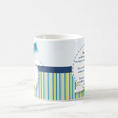 Caneca Lembrancinha Padrinho de Batizado com Anjo e Nomes