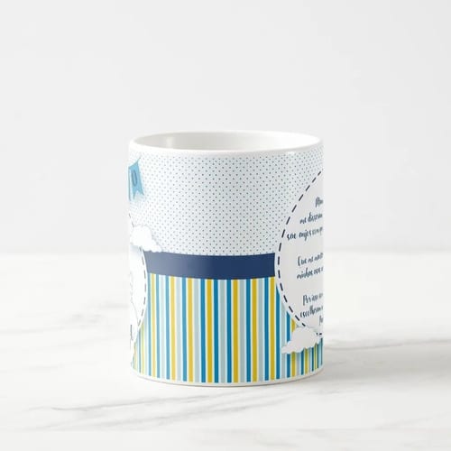 Caneca Lembrancinha Padrinho de Batizado com Anjo e Nomes