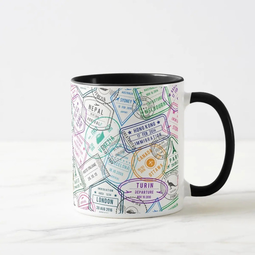 Caneca Personalizada Viajantes Viagens Passaporte Nome