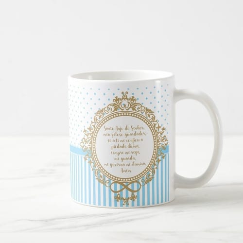 Caneca Presente Convite Padrinho de Batizado Crisma Azul