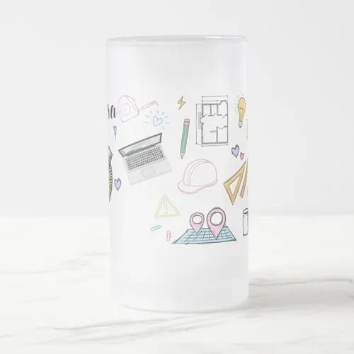 Copo de Cerveja Arquitetura Presente Criativo Arquiteta