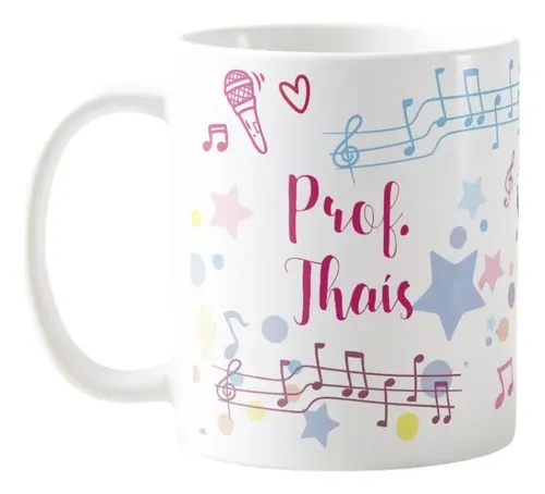 Caneca Professora de Música com Agradecimento - Dia dos Professores (Professor(a))