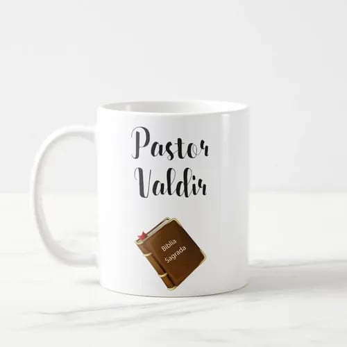Caneca Celebrante Casamento Presente com Nome Pastor