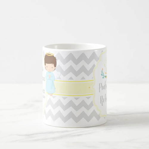 Caneca Batizado Lembrança Padrinho Consagração Convite Anjo