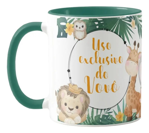 Caneca Lembrança Infantil Safari Aniversário Nascimento - Outros (Aniversário)