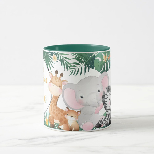 Caneca Lembrança Infantil Safari Aniversário Nascimento