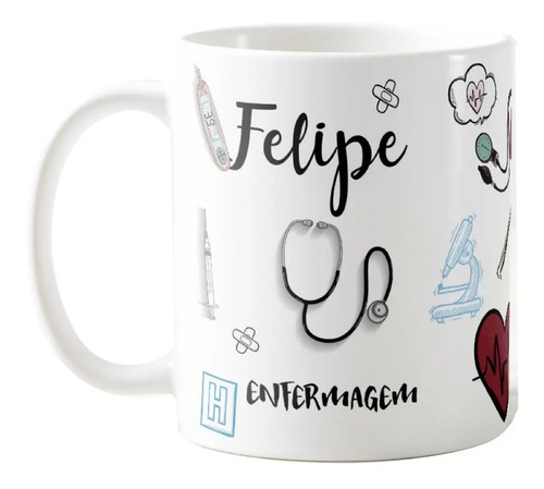 Caneca Enfermagem Presente Criativo Profissão Enfermeiro - Profissões (Enfermeiro(a))
