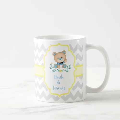 Caneca de Cerâmica Personalizada Padrinho Batizado Urso
