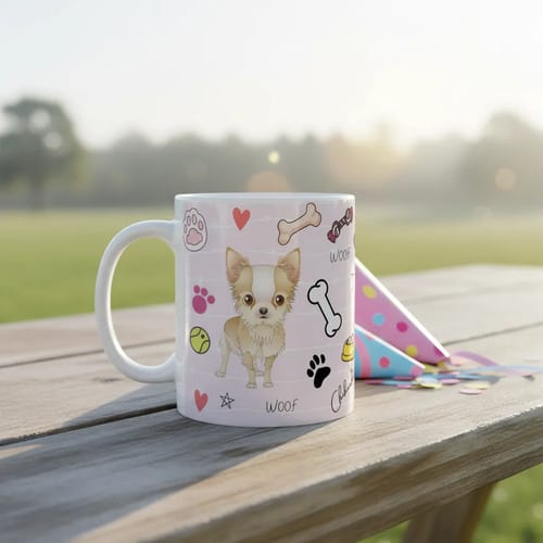 Caneca Criativa Mãe de Pets Chihuahua Cachorro com Nome - Pet (Mãe)