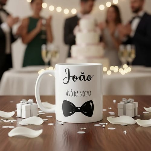 Caneca Personalizada Avô da Noiva Lembrança de Gravata - Casamento (Avó/Avô)