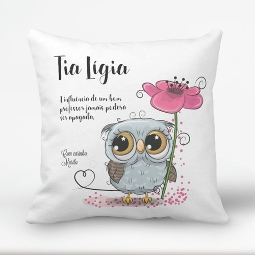 Almofada Decoração Personalizada Dia dos Professores Coruja