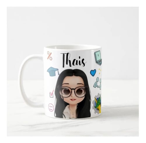 Caneca Economia Profissão Economista com Avatar