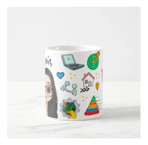 Caneca Economia Profissão Economista com Avatar