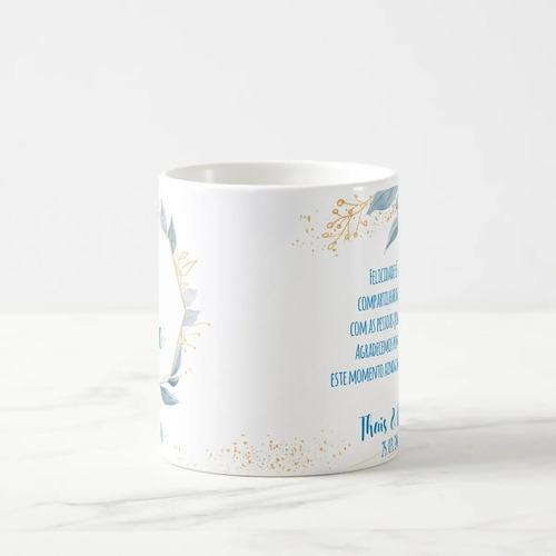 Caneca Lembrança Pai da Noiva Recordação Casamento Azul