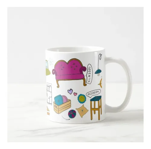 Caneca Personalizada Criativa Design de Interiores com Nome