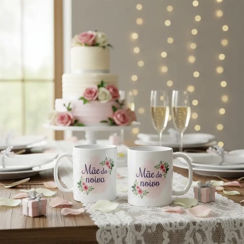 Caneca Lembrança Mãe Casamento - Kit 2 Unidades