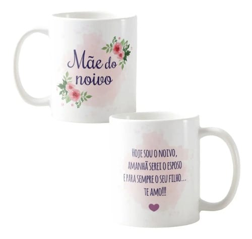 Caneca Lembrança Mãe Casamento - Kit 2 Unidades