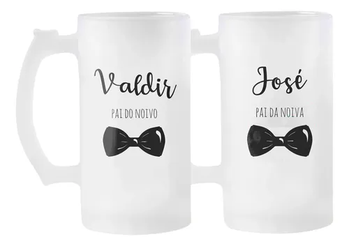 Kit 2 Canecas Personalizadas Chopp Casamento Pais dos Noivos - Casamento (Noivo)
