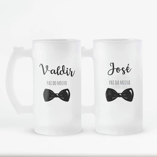 Kit 2 Canecas Personalizadas Chopp Casamento Pais dos Noivos
