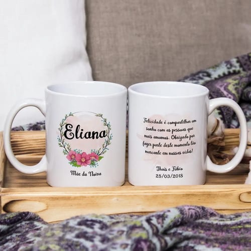 Kit 2 Canecas Personalizadas Casamento Mãe dos Noivos