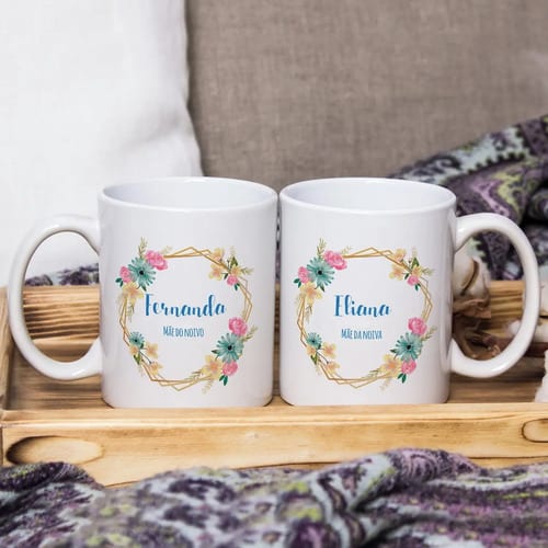 Kit 2 Caneca Personalizada de Casamento Pais dos Noivos - Casamento (Noiva)