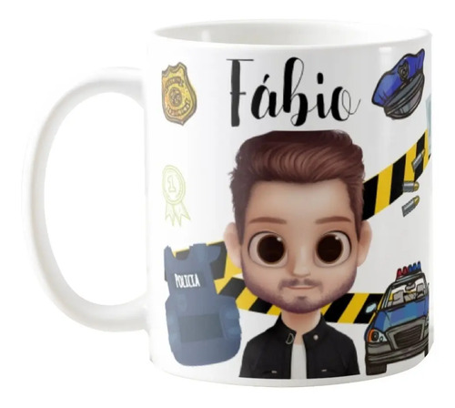 Caneca Personalizada Presente Criativo Policial - Profissões (Policial)