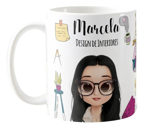 Caneca Presente Personalizado Profissão Design de Interiores - Profissões (Designer de interiores)