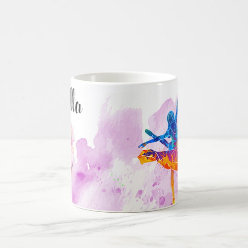Caneca Personalizada Criativa Presente de Bailarina com Nome