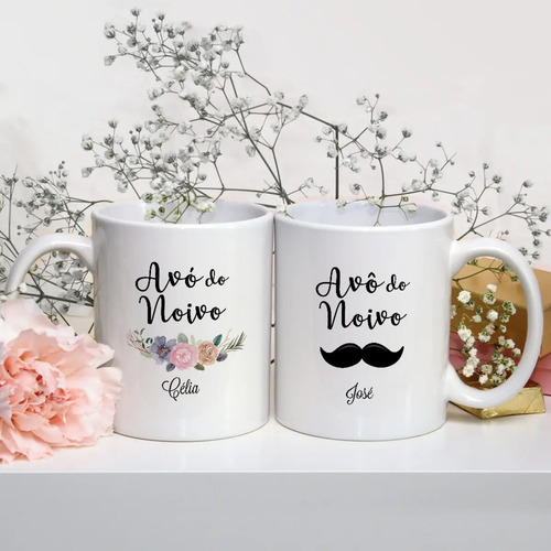 Kit 2 Canecas Personalizadas Casamento Avôs dos Noivos