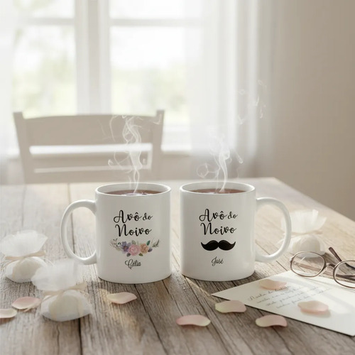 Kit 2 Canecas Personalizadas Casamento Avôs dos Noivos