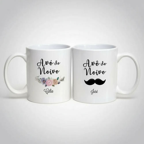 Kit 2 Canecas Personalizadas Casamento Avôs dos Noivos
