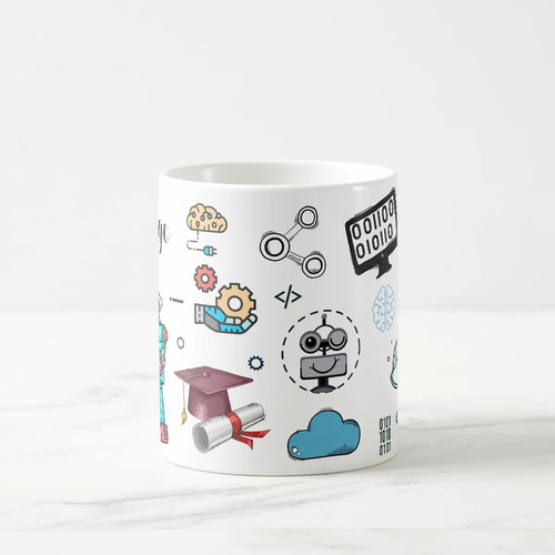 Caneca Personalizada Professor de Robótica com Nome