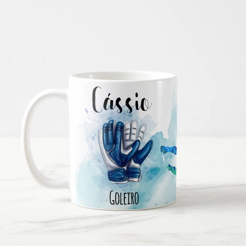 Caneca Futebol Presente Criativo Goleiro com Nome