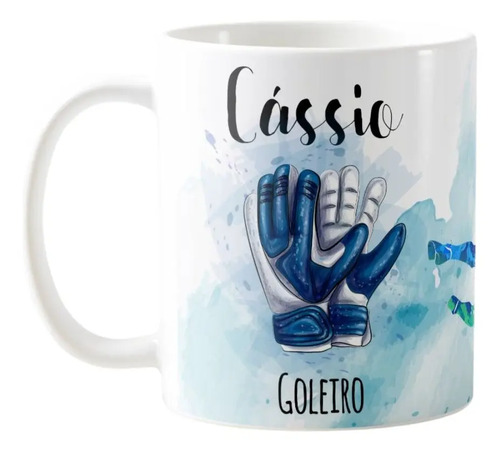 Caneca Futebol Presente Criativo Goleiro com Nome - Profissões ( Goleiro com Nome)