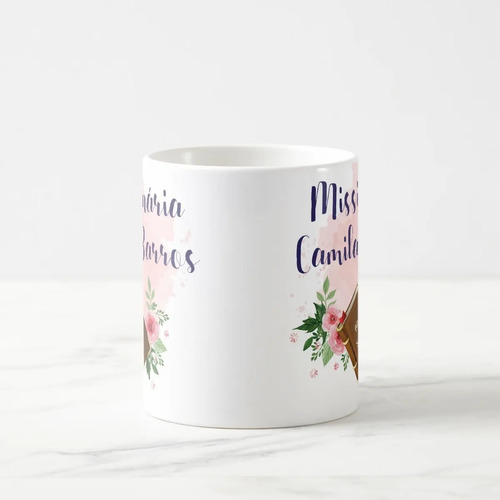 Caneca Biblica Presente com Nome e Biblia para Mulher