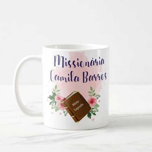 Caneca Biblica Presente com Nome e Biblia para Mulher - Religioso (Cristã)
