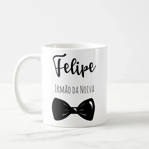 Caneca Personalizada Irmão da Noiva de Casamento Gravata