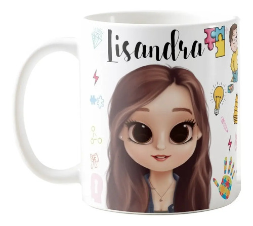 Caneca Criativa Presente Psicopedagoga Psicopedagogia - Profissões (Psicólogo(a))