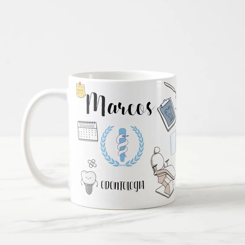 Caneca Profissão Dentista Presente Odontologia com Nome - Profissões (Dentista)