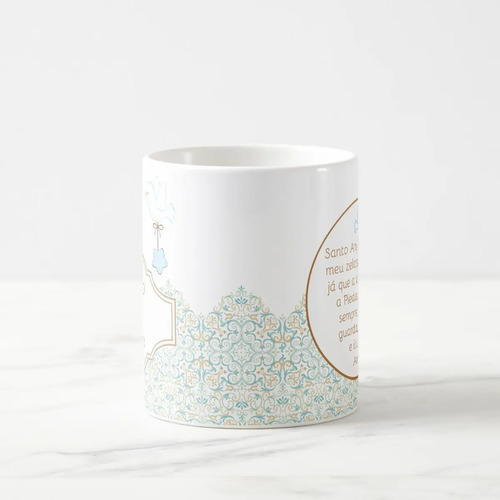Caneca Presente Padrinho Batizado e Oração do Anjo da Guarda
