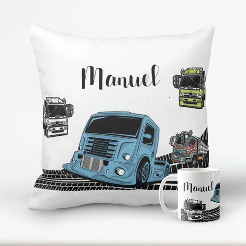 Kit Almofada e Caneca Presente Criativo Profissão Caminhão - Profissões (Caminhoneiro)