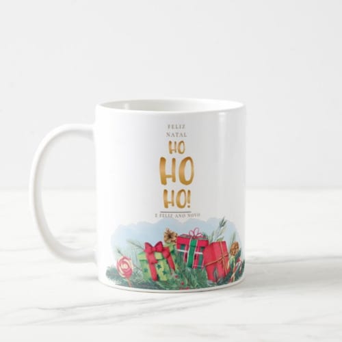 Caneca Natalina Personalizada para Feliz Natal e Ano Novo