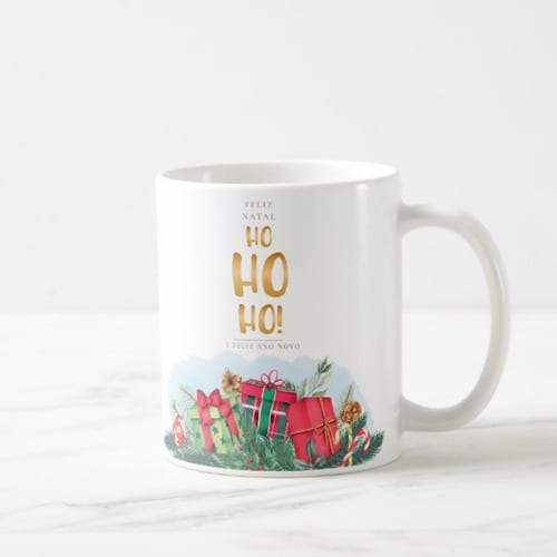 Caneca Natalina Personalizada para Feliz Natal e Ano Novo